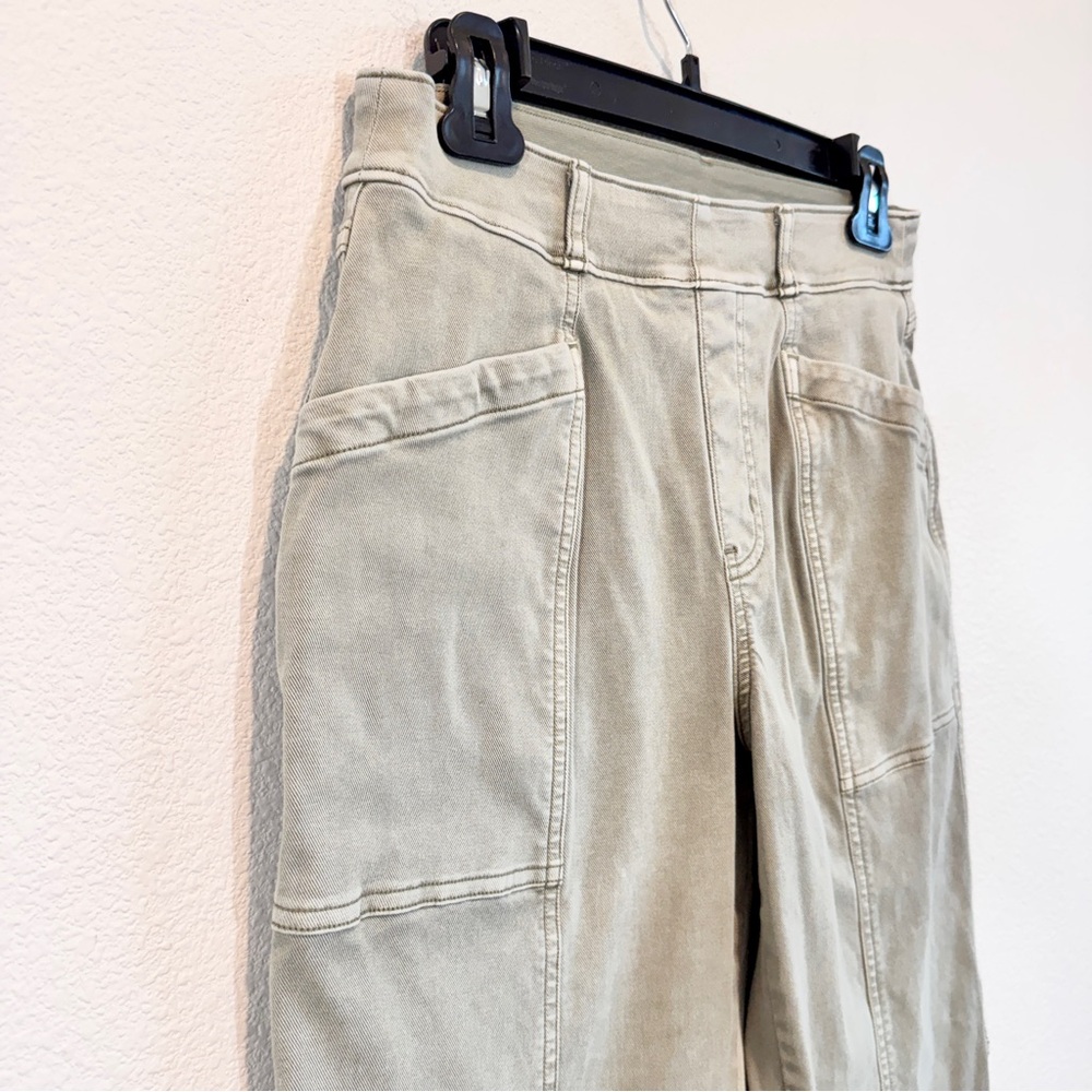 Spanx Utility Cargo Pants High Rise Straight Leg Workwear Y2K Sage Green M - Picture 2 of 11